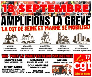 18 SEPTEMBRE : BUS, MANIFS ET RASSEMBLEMENTS EN SEINE ET MARNE