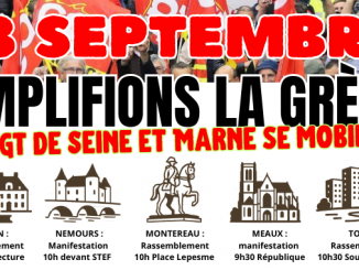 18 SEPTEMBRE : BUS, MANIFS ET RASSEMBLEMENTS EN SEINE ET MARNE