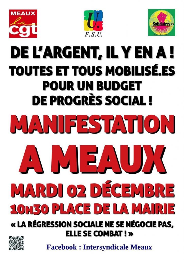2 décembre : manifs locales et départs collectifs en Seine et Marne