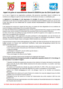 Appel à la grève et rassemblement devant la DSDEN à 10h le jour du CSA-D jeudi 4 jui