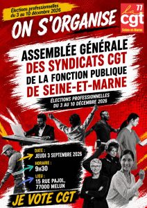 Assemblée générale des syndicats CGT de la Fonction publique de Seine-et-Marne
