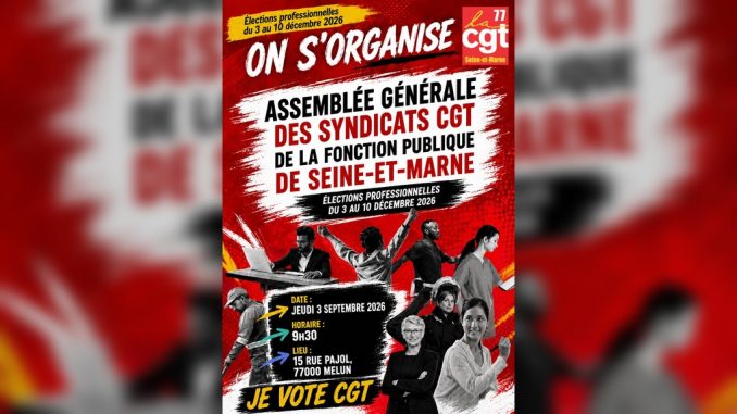 Assemblée générale des syndicats CGT de la Fonction publique de Seine-et-Marne